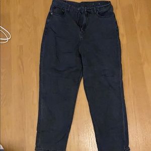 Black straight leg jeans